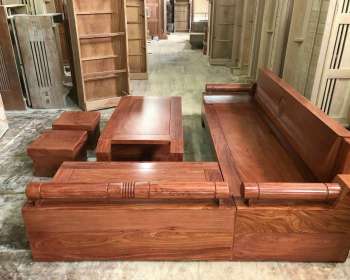 Sinh động và tinh tế: Bộ sofa gỗ hương với chút phong cách SF116
